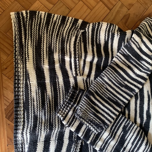 LUCKY BRAND BLUE WHITE STRIPE COWL NECK TUNIC SWEATER WOMENS S - Picture 5 of 7